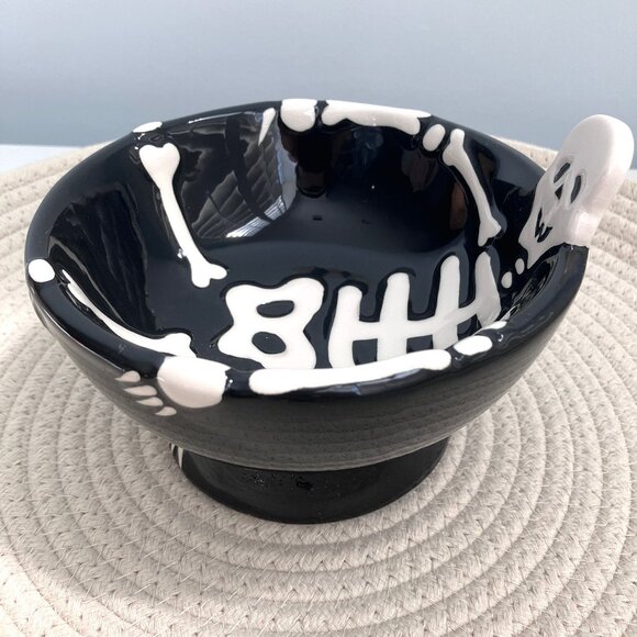 Skeleton Ceramic Candy Dish Bowl Tray Halloween Decoration - Picture 4 of 9